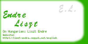 endre liszt business card